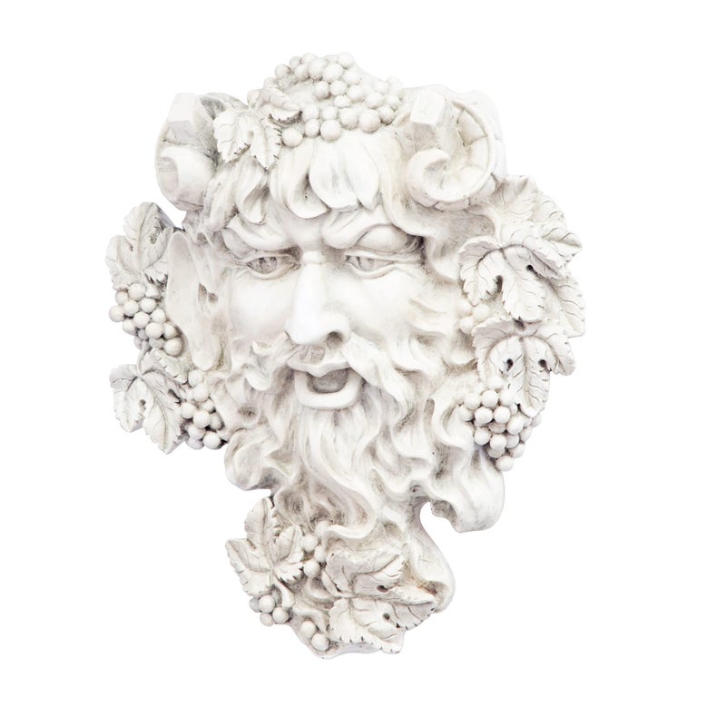 Design Toscano Bacchus, Grape Harvest Wine Greek Greenman Face Wall Sculpture, Medium, 12 inches tall, Cast Stone Resin, Antique Stone Finish - Image 4